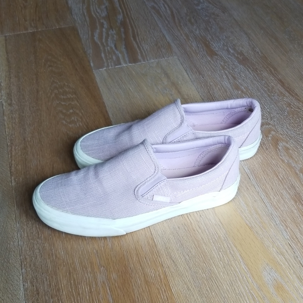 Van's Slip Ons Linen Pink (Orchid) Size 9